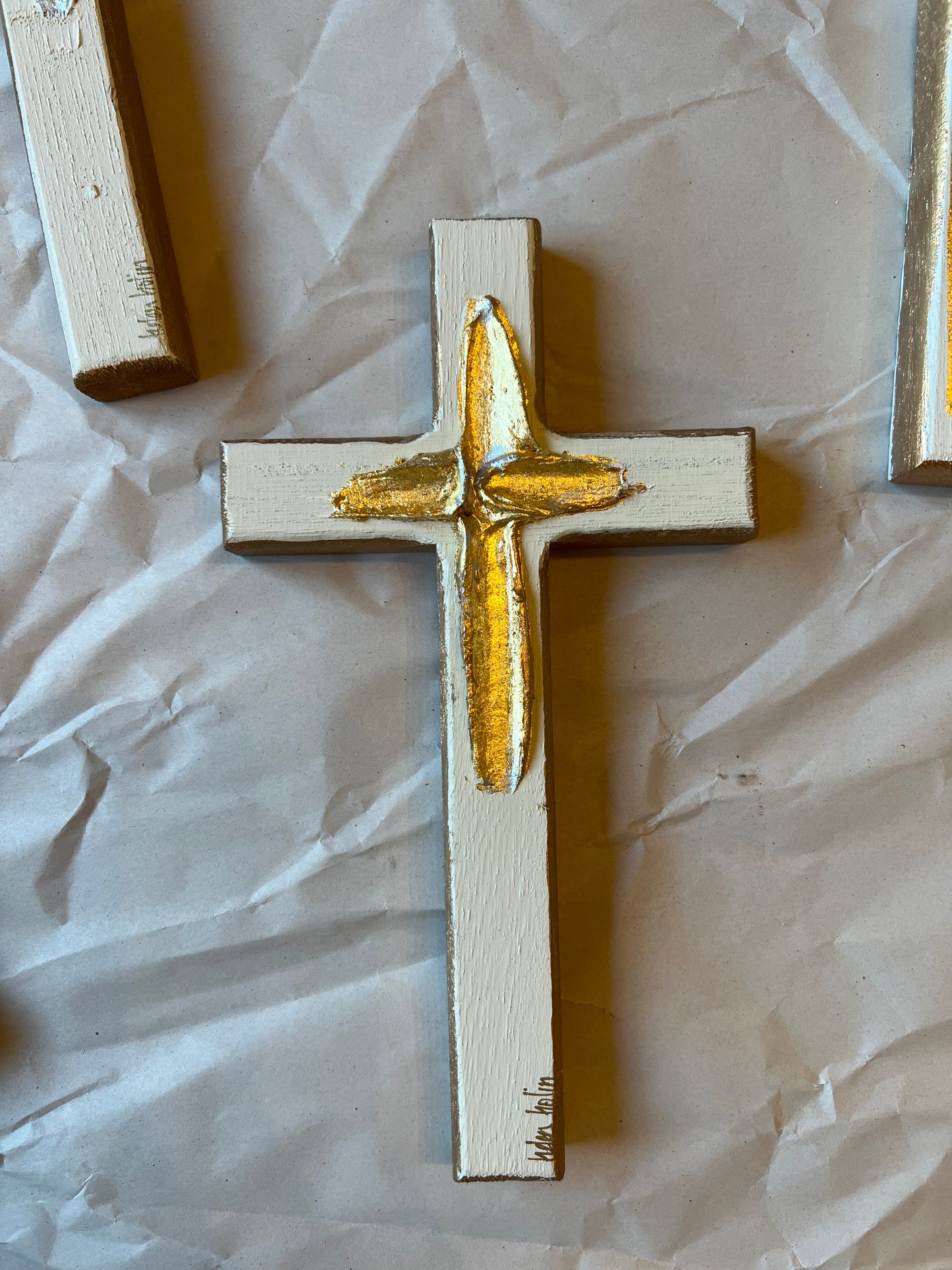 Gold Leaf Wooden Cross