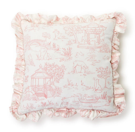 Baby Animal Toile Decorative Pillow