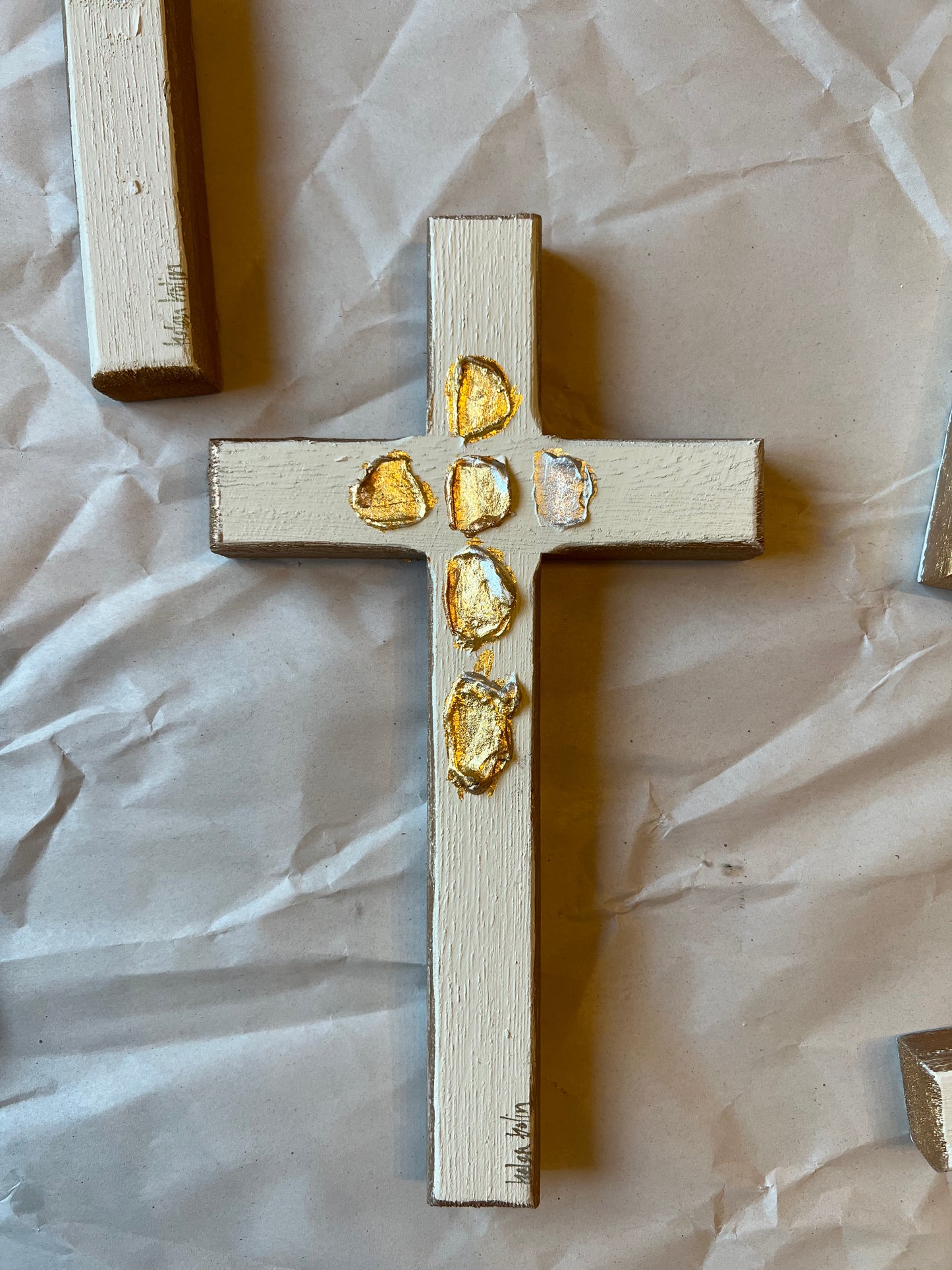 Gold Leaf Wooden Cross